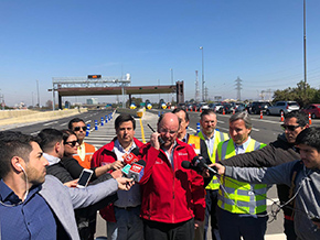 Ministro de Obras Públicas junto a Seremi RM dan inicio a sistema free flow en Ruta 78