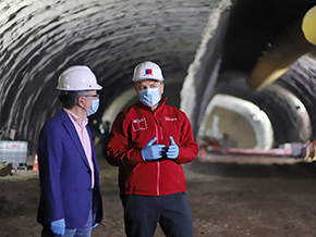 Ministro Moreno supervisa faenas de construcción del túnel híbrido en autopista Vespucio Oriente